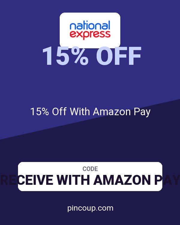 National Express coupon: 15% Off With Amazon Pay
