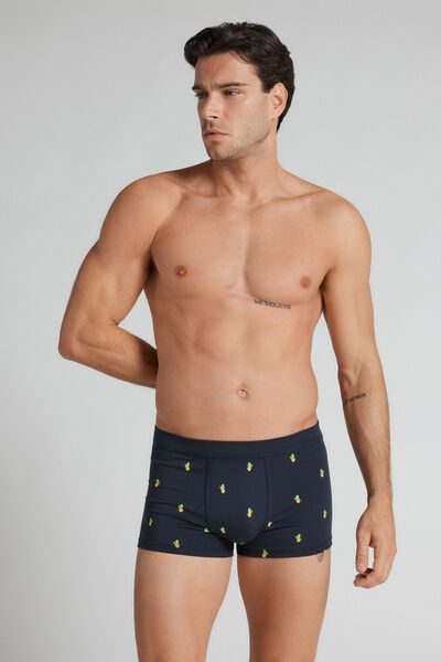 Intimissimi Cactus Print Superior Cotton Boxers Man Blue Size 5