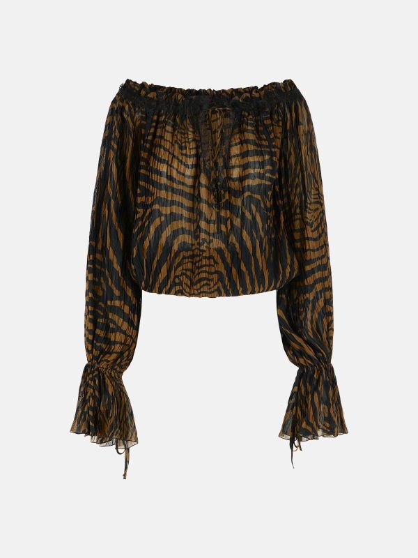 BLUMARINE Brown Viscose Blouse at VALICO