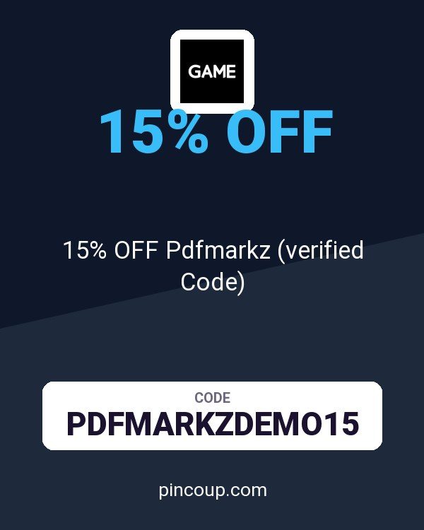 GAME coupon: 15% OFF Pdfmarkz (verified Code)