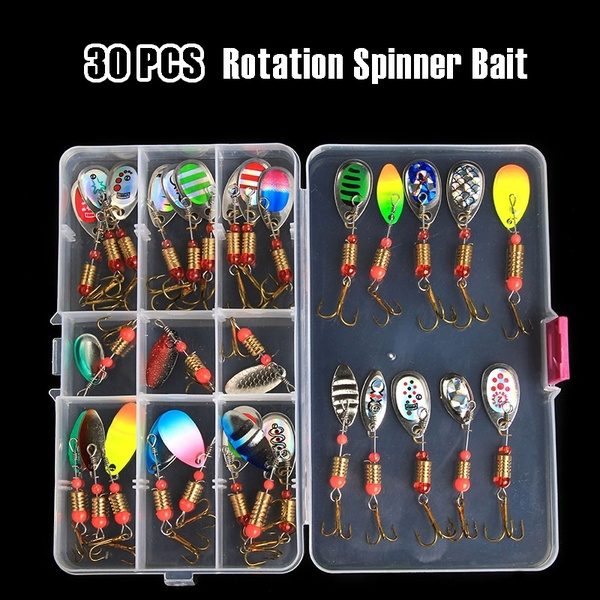 30pcs/set Boxed Fishing Lure Bait Metal Spoon Lure Treble Hook Isca Artificial Fish Wobble Carp Spinner Bait at Wish US & CA