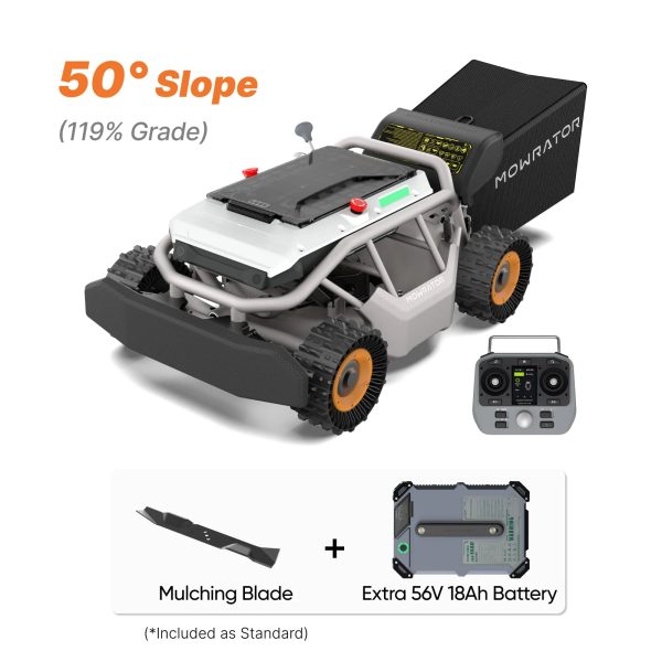 Extended Power Bundle: Mowrator S1 4WD 18Ah Lawn Mower+Extra 18Ah Battery - 4WD 18Ah 50° Slope + Extra 18Ah Battery at Reemo Innovation Limited
