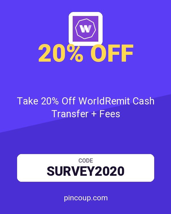 Take 20% Off WorldRemit Cash Transfer + Fees