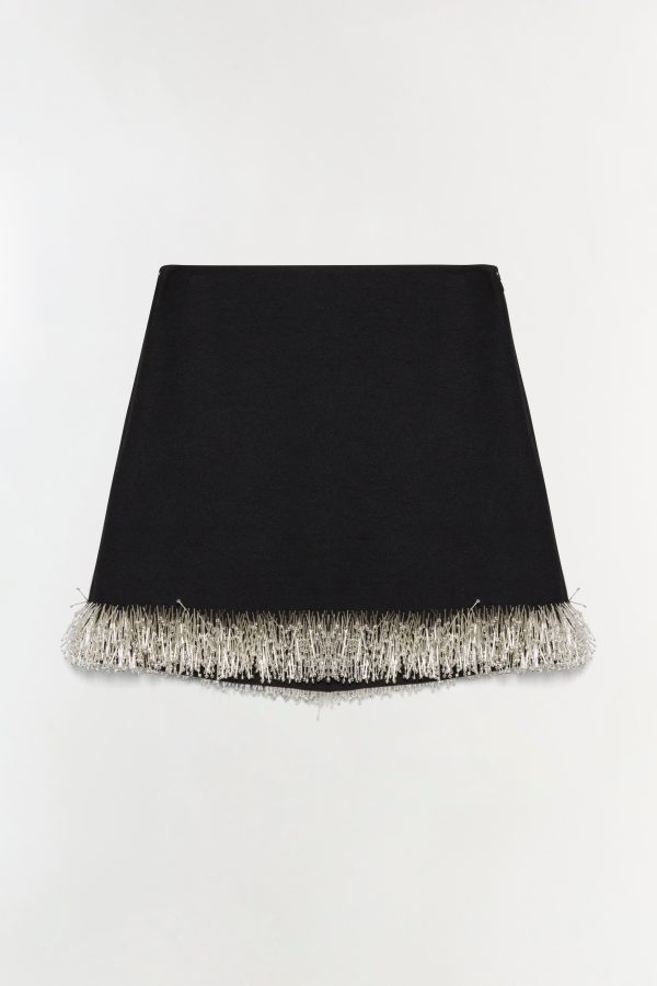SIMKHAI Women's Dua Embellished Mini Skirt in Black, Size 2