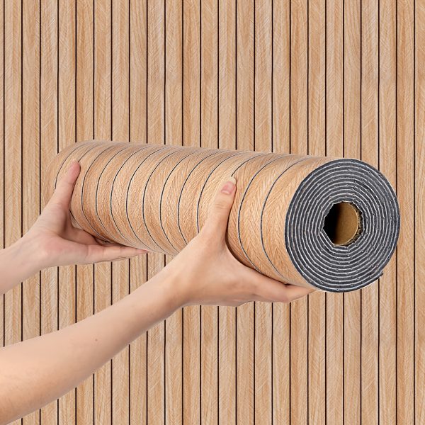 TEMU Self-adhesive Panel Wall Sticker - 3mm Thick With Matte Wood Grain Surface, Peel-and-stick Soundproof Wall Panel, , Suitable For Projects, Ideal