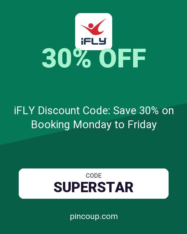 iFLY Indoor Skydiving coupon: iFLY Discount Code: Save 30% on Booking Monday to Friday