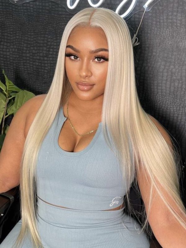[22"=$49] 180% High Density 13x4 Lace Front Straight Hair Wig Layered Butterfly Haircut Summer Light Blonde Color at UNice