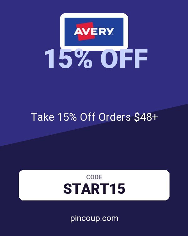 Avery coupon: Take 15% Off Orders $48+