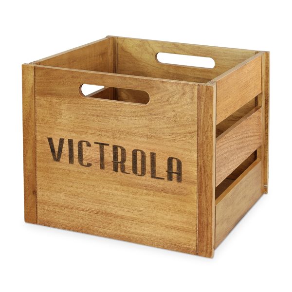 Wooden Record Crate - Natural at Victrola
