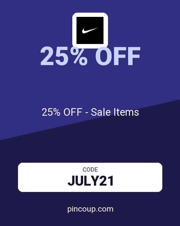 Nike coupon: 25% OFF - Sale Items