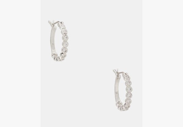 Kate Spade Full Circle Huggies, silver at Kate Spade Outlet