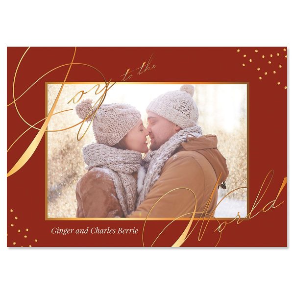 Red Joy Photo Christmas Cards - 10 Count at Current Catalog