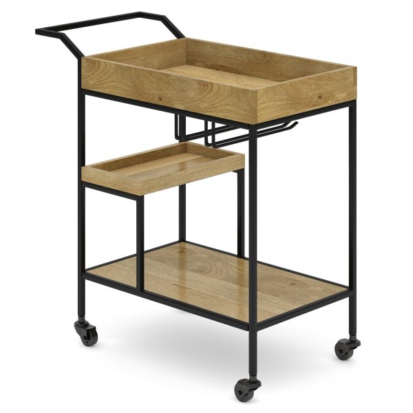 Barnes 29 inch Bar Cart in Mango at simpli-home