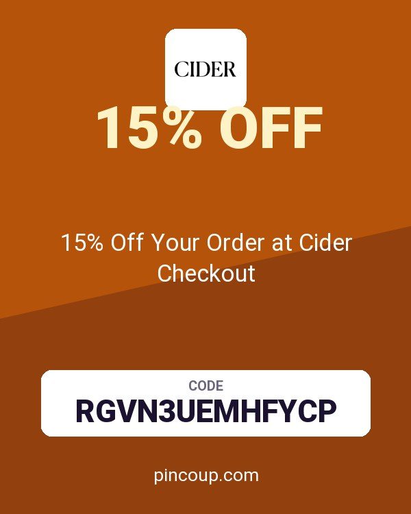 15% Off Your Order at Cider Checkout