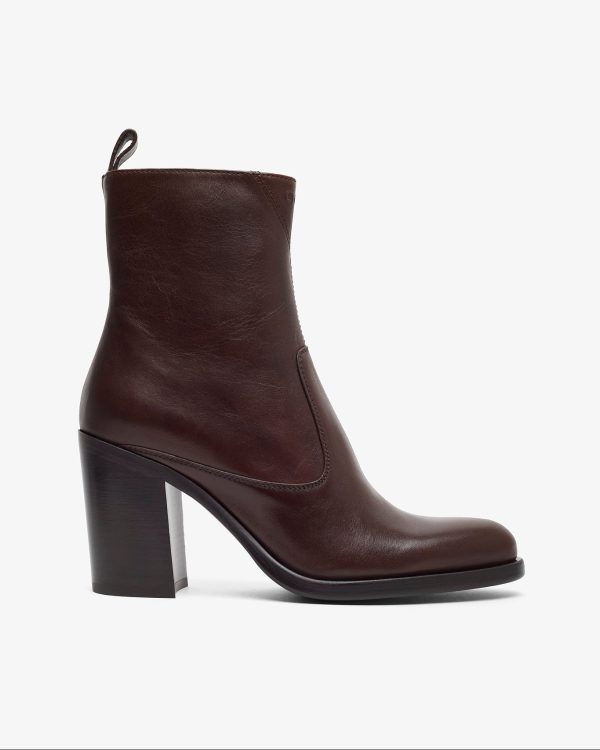 Phoenix dark brown leather boots at Savannah's