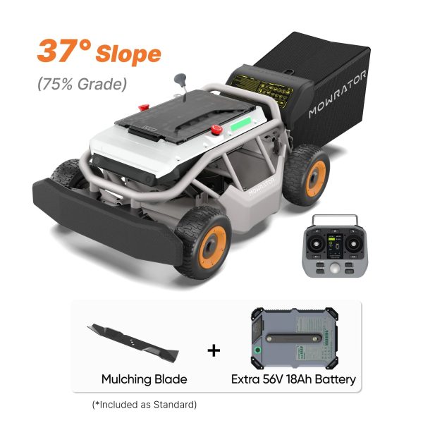 Extended Power Bundle: Mowrator S1 4WD 18Ah Lawn Mower+Extra 18Ah Battery - 4WD 18Ah 37° Slope + Extra 18Ah Battery at Reemo Innovation Limited