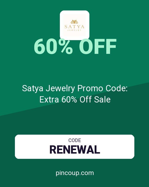 Satya Jewelry Promo Code: Extra 60% Off Sale