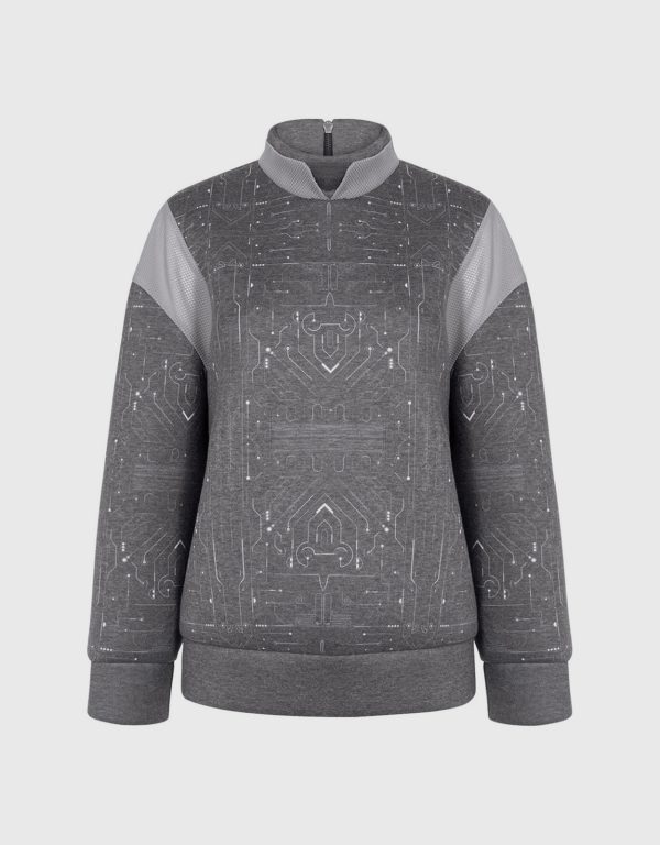 Cres E Dim Circuit print Neoprene SWEATSHIRT - M at IFCHIC