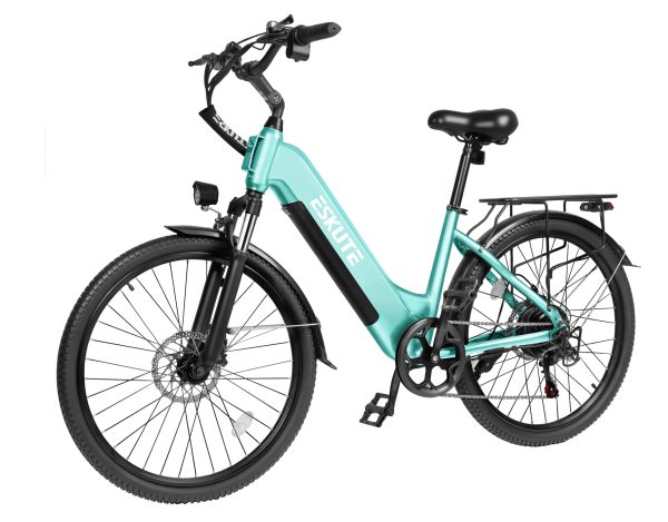 Eskute® C200 ST City Commuter Electric Bike - Green / Bike at Eskute Ebikes