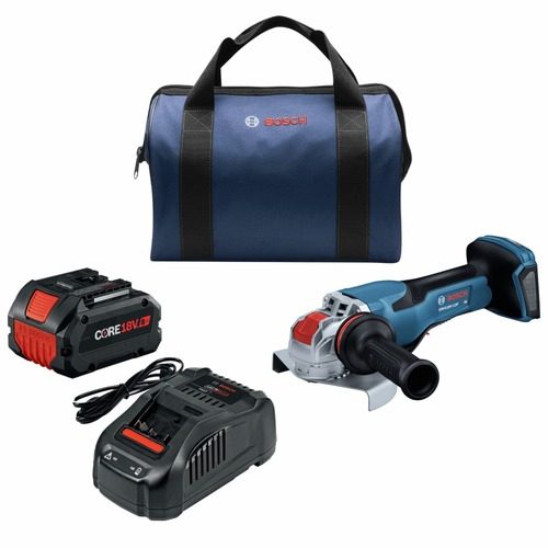 Factory Reconditioned Bosch GWX18V-13PB14-RT 18V PROFACTOR Brushless Lithium-Ion 5 in. - 6 in. Cordless X-LOCK Angle Grinder Kit with No Lock-On Paddle Switch (8 Ah) at 4seating.com
