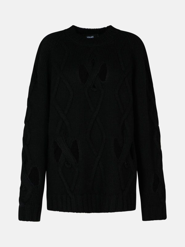 VERSACE Black Wool Blend Sweater at VALICO