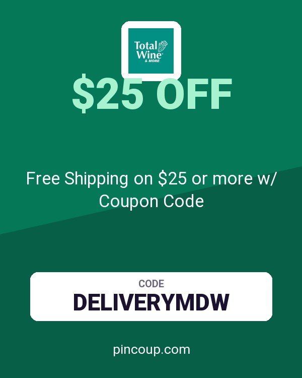 Total Wine: Free Shipping on $25 or more w/ Coupon Code