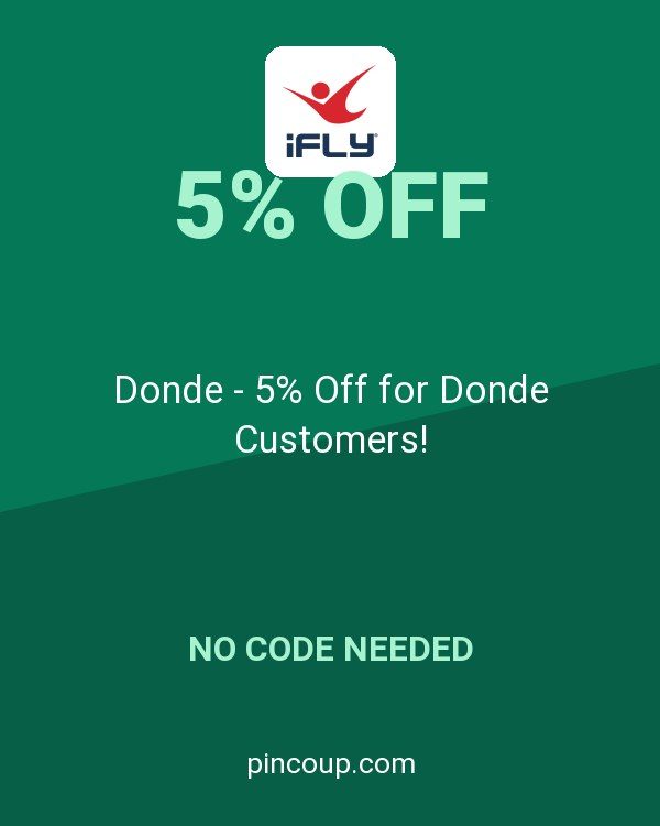 iFLY Indoor Skydiving coupon: Donde - 5% Off for Donde Customers!