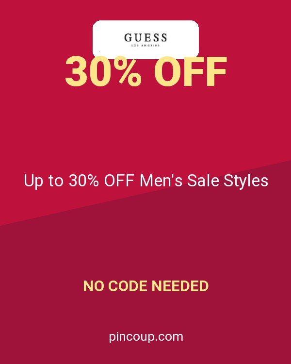 Guess coupon: Up to 30% OFF Men's Sale Styles
