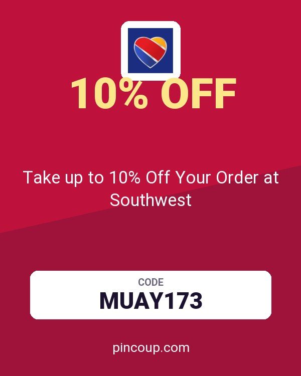 Southwest Airlines Rapid Rewards - Points.com coupon: Take up to 10% Off Your Order at Southwest