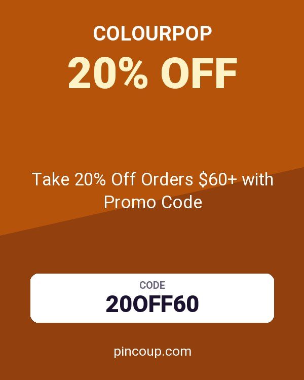 Colourpop coupon: Take 20% Off Orders $60+ with Promo Code