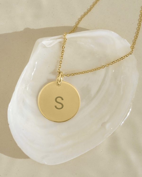 Initial Disc Necklace at James Michelle