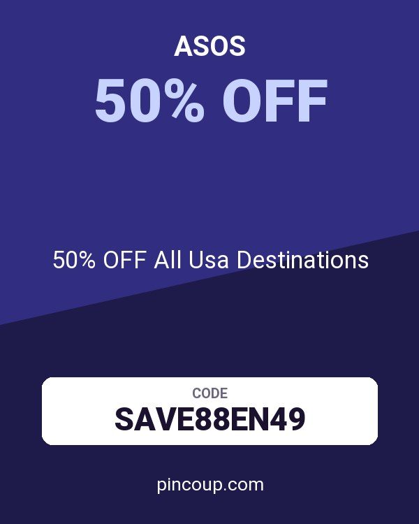 ASOS coupon: 50% OFF All Usa Destinations