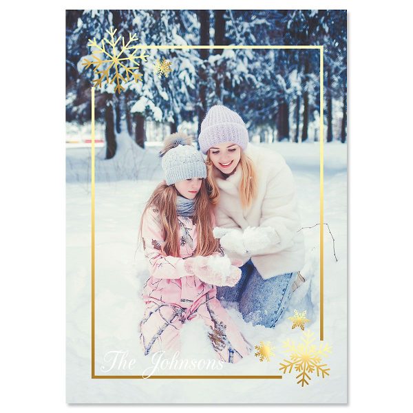 Golden Snowflake Christmas Card - 40 at Colorful Images