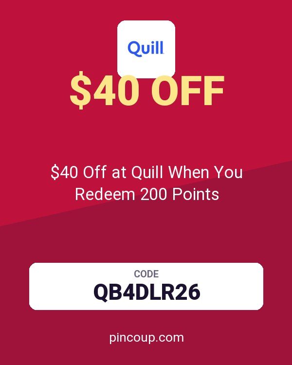 $40 Off at Quill When You Redeem 200 Points