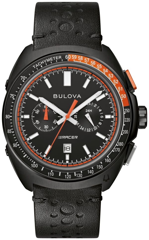 Bulova Racer Chronograph Leather Strap Racing Performance Men's Watch - 98B428 Gifts for Him