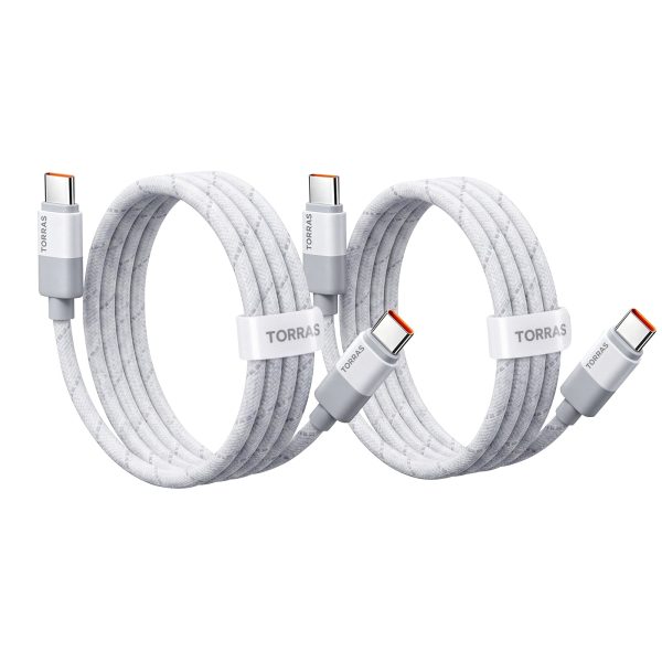 NeoCable 60W Fast Charging Cable 2-Pack (2m / 6.56ft) - White at TORRAS