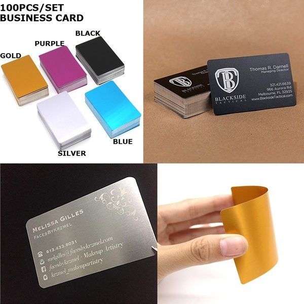 100Pcs Blank Engraved Custom Visiting Name Cards Aluminium Alloy Business Cards UOU at Wish US & CA