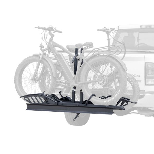 200 lb. 2 eBike/Fat Tire Bike Rack with Ramp - Hitch Mounted 2-Bike Carrier - Elevate Outdoor BC-4132-EF-RAMP at Discount Ramps