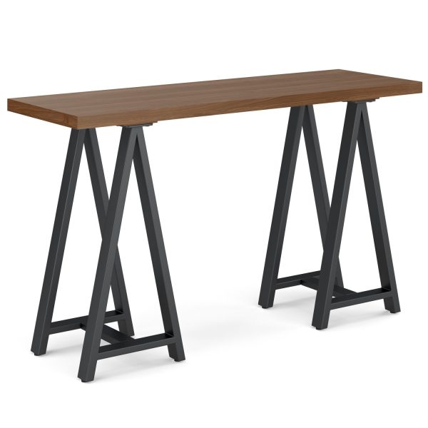 Sawhorse Solid Walnut Veneer and Metal Console Sofa Table at simpli-home