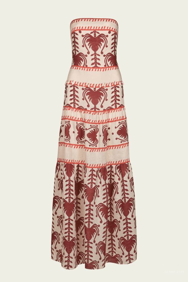 Another Chance Dress in Ecru Marsala - Red 2 US at American National Standards Institute Inc.