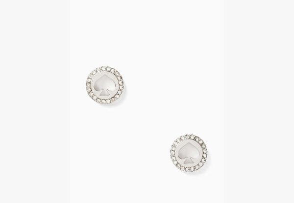 Kate Spade Spot The Spade Pave Halo Spade Studs, silver at Kate Spade Outlet