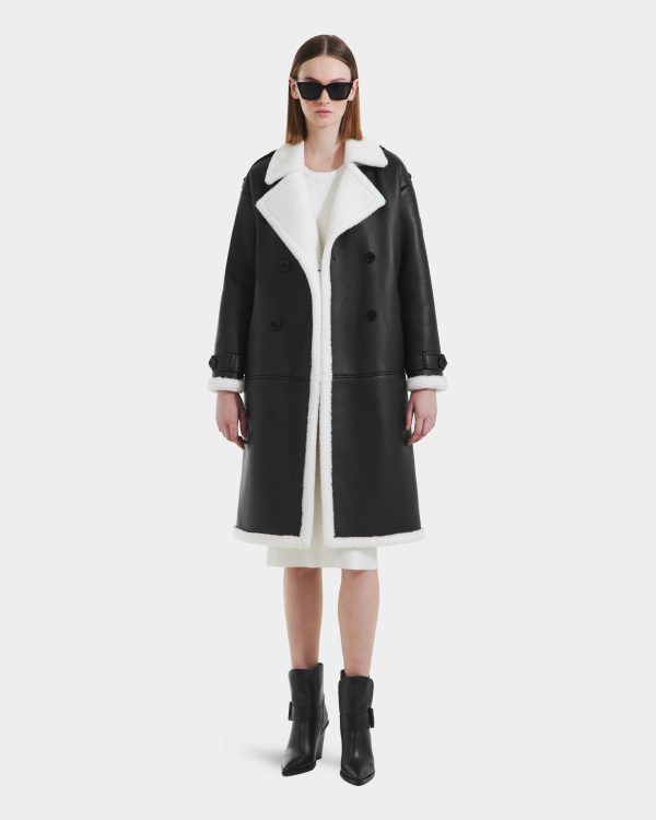 Darcy Women's Vegan Leather & Teddy Trench at Shop Simon