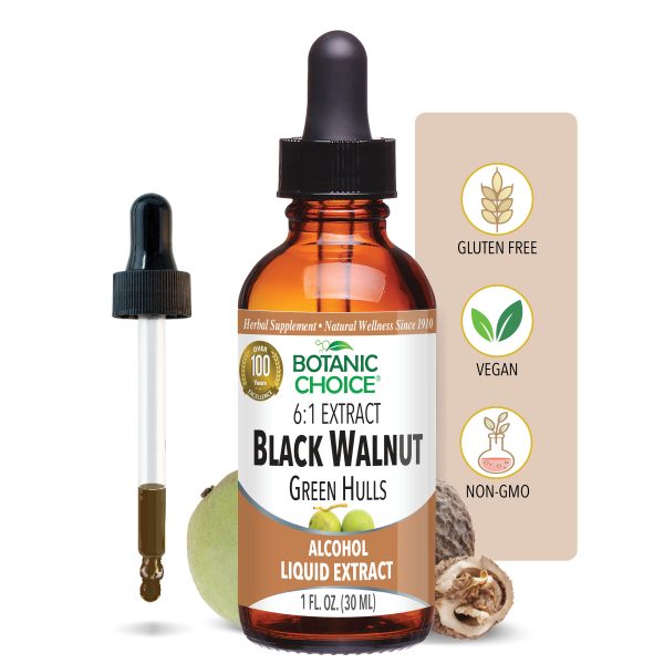 Black Walnut Green Hulls Liquid Extract - Digestive Support Supplement - 1 Oz at Botanic Choice