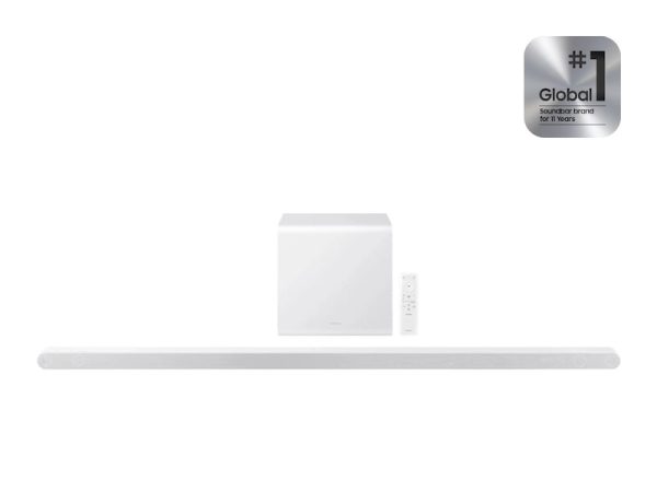 Samsung Ultra-slim 3.1.2ch. Wireless Dolby ATMOS Soundbar w/ Q-Symphony / HW-S801D in White