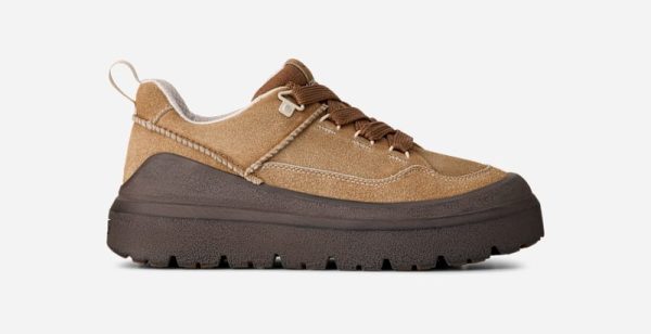 UGG® Men's Heritage Utility Sneaker Knoll Suede Shoes in Chestnut/Dark Earth, Size 13