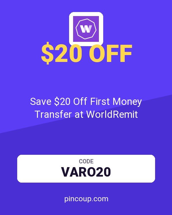 Save $20 Off First Money Transfer at WorldRemit