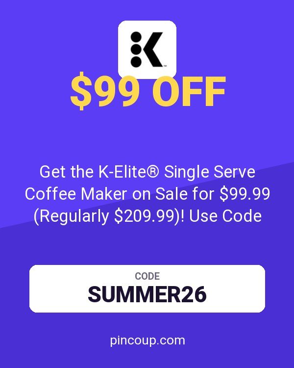 Get the K-Elite® Single Serve Coffee Maker on Sale for $99.99 (Regularly $209.99)! Use Code SUMMER26 on Keurig.com To Save!