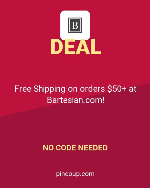 Free Shipping on orders $50+ at Bartesian.com!