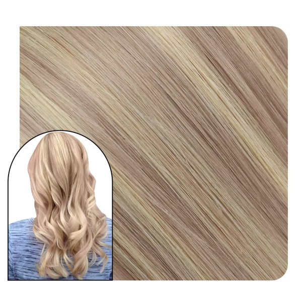 [VIP Exclusive] Virgin Ktip Hair Extensions Invisible Human Hair Highlight Blonde #P18/613 at Ugeat Hair Official