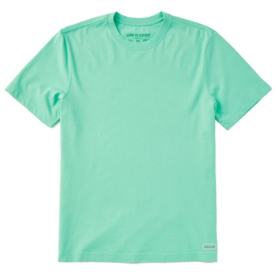 Life is Good Men's Solid Crusher Short Sleeve T-Shirt in Spearmint Green Size Small | 100% Cotton